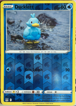 Ducklett Reverse Holo - 046/196 - Lost Origin Pokemon 2022 - Image 1
