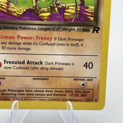 DARK PRIMEAPE 2000 Pokemon Team Rocket 1st EDITION Uncommon POKEMON 43/82 - Image 4