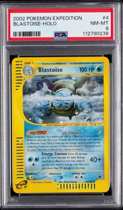 Pokemon 2002 Expedition Blastoise Holo PSA 8 - Image 1