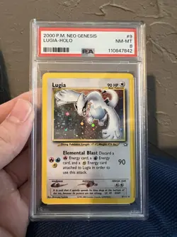 2000 Pokemon Neo Genesis Lugia Holo PSA 8 (Small Crack in plastic as shown) - Image 1