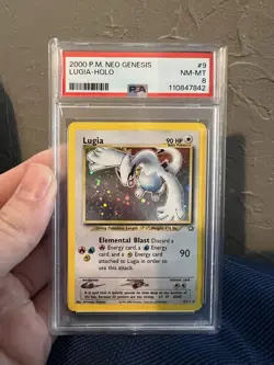 2000 Pokemon Neo Genesis Lugia Holo PSA 8 (Small Crack in plastic as shown) - Image 2