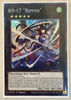 Yugioh K9-17 “Ripper” JUSH Collectors Rare 1st Edition MINT - Image 1
