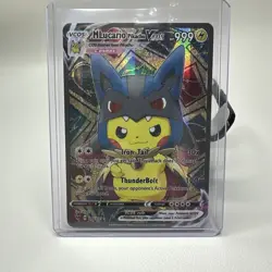 Pikachu Cosplay Mega Lucario Pokemon Custom ACG Card Holo Foil Anime Cosplay - Image 1
