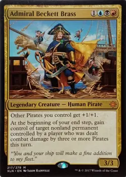 217/279 ADMIRAL BECKETT BRASS MYTHIC IXALAN MTG CARD - Image 1