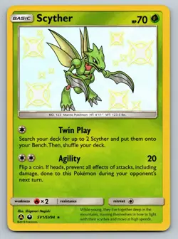 Scyther SV1/SV94 SM Hidden Fates Shiny Baby Holo Rare Pokemon Card NM - Image 1