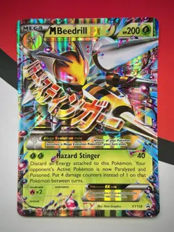 JUMBO Mega M Beedrill EX Oversized Promo Card XY158 2016 Pokemon NM - Image 1