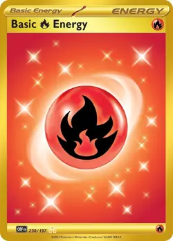 Basic Fire Energy - 230/197 - Pokemon Obsidian Flames Secret Rare Card NM - Image 1