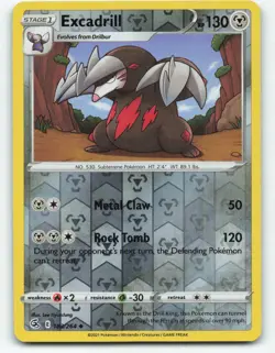 Excadrill 183/264 reverse holo, Pokemon Fusion Strike card NM - Image 1