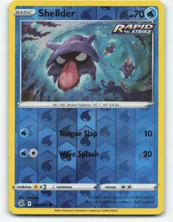 Shellder 050/264 (Rapid Strike) reverse holo, Pokemon Fusion Strike card NM - Image 1