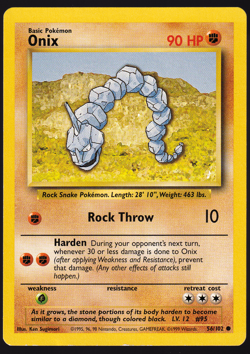 Onix 56/102 Base Set Pokemon TCG Card LP - Image 1