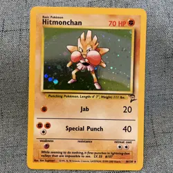 1999 Pokemon Card Base Set Hitmonchan 8/130 #78HOLO Never Played - Image 1