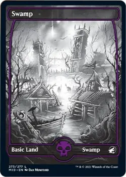 Magic The Gathering MTG SWAMP (273) FULL ART Innistrad: Midnight Hunt NM - Image 1