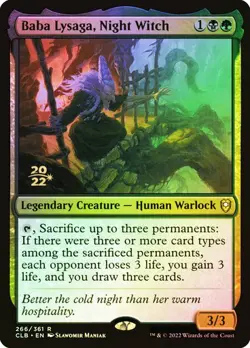 MTG BABA LYSAGA, NIGHT WITCH FOIL Battle for Baldur's Gate Prerelease NM - Image 1