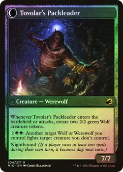 MTG TOVOLAR'S HUNTMASTER FOIL Innistrad: Midnight Hunt Prerelease NM - Image 2