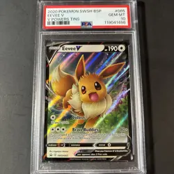 PSA 10 Gem Mint Eevee V 065 Powers Tins SWSH065 BSP Black Star Promo Pokemon - Image 1