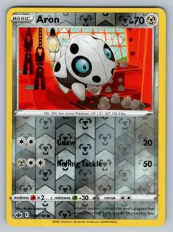 Aron #109/198 Reverse Holo 2021 Pokemon Chilling Reign NM - Image 1