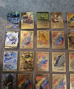 Lot Of 45 Gold Foil Pokemon Cards GX VMax Tag Cosplay EX DX - Image 2