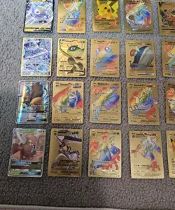 Lot Of 45 Gold Foil Pokemon Cards GX VMax Tag Cosplay EX DX - Image 3
