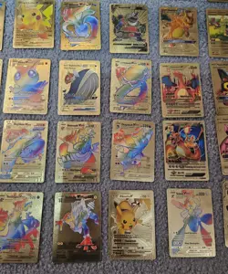 Lot Of 45 Gold Foil Pokemon Cards GX VMax Tag Cosplay EX DX - Image 5