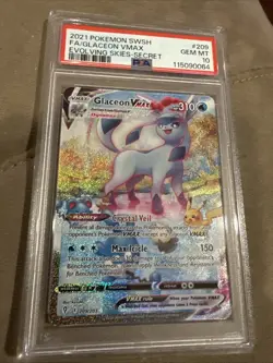 2021 Pokemon Evolving Skies Glaceon VMAX 209/203 FA Alternative Artwork PSA 10 - Image 2