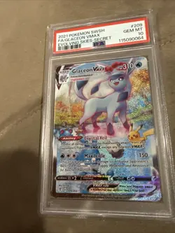 2021 Pokemon Evolving Skies Glaceon VMAX 209/203 FA Alternative Artwork PSA 10 - Image 3