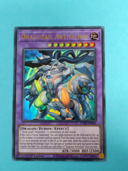 Yugioh Justice Hunters DRACOTAIL ARTHALION - JUSH-EN006 Ultra Rare 1 Edition NM - Image 1