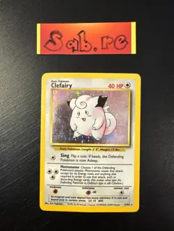 MP/HP Condition Clefairy Holo Rare Base Set 5/102 Pokemon Card - Image 1