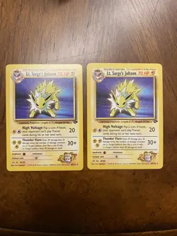 2x Lt. Surge's Jolteon - 28/132 - Pokemon Gym Challenge Unlimited Rare - WOTC NM - Image 1