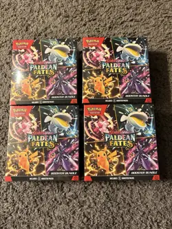Pokemon Scarlet And Violet Paldean Fates Booster Bundle Lot Of 4 SEALED - Image 1