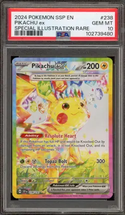 Pokemon Pikachu ex Surging Sparks Special Illustration Rare #238 PSA 10 Gem Mint - Image 1