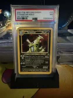 POKEMON NEO DISCOVERY 12 TYRANITAR HOLO 1ST EDITION 2001 PSA 7 - Image 1