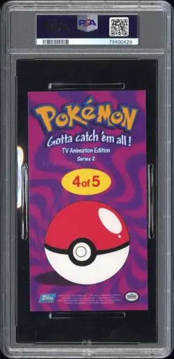 2000 TOPPS POKEMON JUMBO TIN TOPPER PIKACHU #4 TV Series 2 PSA 9 Mint - Image 2