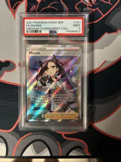 2021 Pokemon Full Art Marnie Premium Tournament Collection Promo - PSA 9 - Image 1