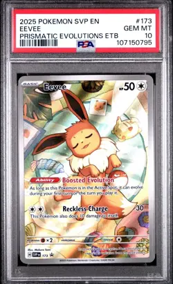 2025 Pokemon Prismatic Evolutions ETB EEVEE 173 Black Star Promo PSA 10 - Image 1
