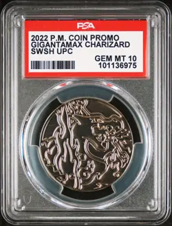 PSA 10 - 2022 Pokemon Promo Coin GIGANTAMAX CHARIZARD UPC (6975) - Image 1