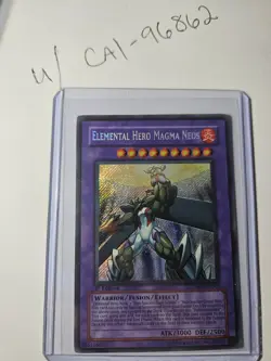 YuGiOh Elemental Hero Magma Neos Secret Rare TAEV-EN043 1st Edition LP - Image 1