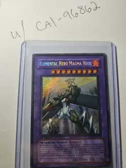 YuGiOh Elemental Hero Magma Neos Secret Rare TAEV-EN043 1st Edition LP - Image 2