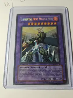 YuGiOh Elemental Hero Magma Neos Secret Rare TAEV-EN043 1st Edition LP - Image 3