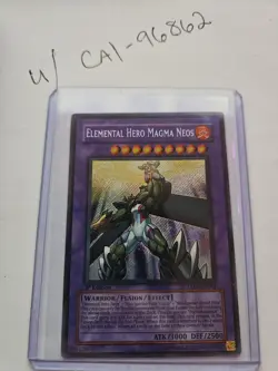 YuGiOh Elemental Hero Magma Neos Secret Rare TAEV-EN043 1st Edition LP - Image 4