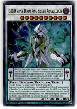 Yu-Gi-Oh! D/D/D Super Doom King Bright Armageddon BLLR-EN007 1st Ed Ultra NM - Image 1