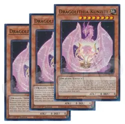 Yugioh - Dragolithia Kunzite x 3 - 1st Edition Super Rare LP - Free Holo Card - Image 1