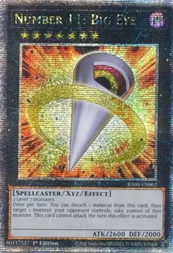 Yugioh! TCG - Number 11: Big Eye - Quarter Century Secret Rare - RA04-EN062 - Image 1