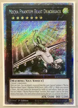 Yugioh! 1x Mecha Phantom Beast Dracossack RA03-EN039 Platinum Secret Rare NM - Image 1