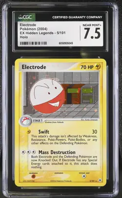 CGC 7.5 Electrode 2004 EX Hidden Legends 5/101 Holo Pokemon Card psa - Image 1