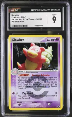 CGC 9 MINT Slowbro EX Fire Red & Leaf Green 14/112 Reverse Holo Pokemon Card psa - Image 1