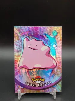 Ditto #132 Topps TV Animation Edition Rainbow Foil Blue Logo LP Pokemon Card - Image 1