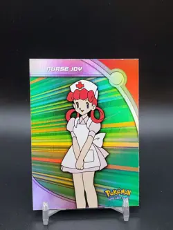 Nurse Joy HV16 Topps TV Animation Edition Rainbow Foil Blue Logo HP Pokemon Card - Image 1