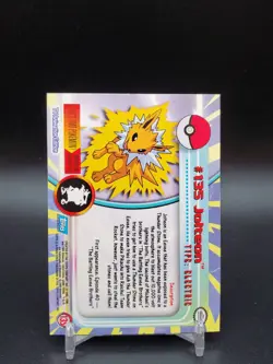 Jolteon #135 Topps TV Animation Edition Rainbow Foil Blue Logo HP Pokemon Card - Image 2