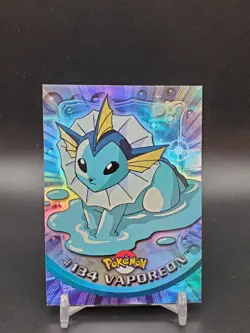 Vaporeon #134 Topps TV Animation Edition Rainbow Foil Blue Logo LP Pokemon Card - Image 1