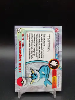 Vaporeon #134 Topps TV Animation Edition Rainbow Foil Blue Logo LP Pokemon Card - Image 2